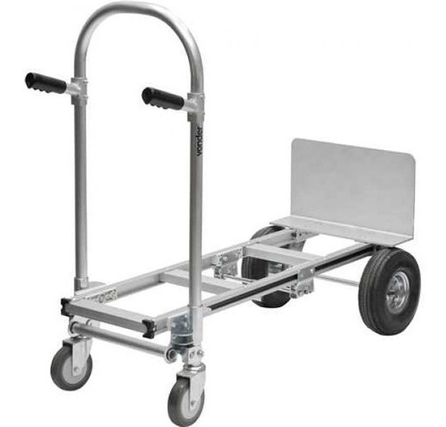 Carrinho para carga 2 em 1 150kgf modo carrinho L 300kgf modo plataforma horizontal Alumínio VONDER