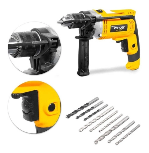 Furadeira Impacto 1/2 Vonder FIV709 Com 9 Brocas Furadeira Impacto 1/2 Vonder FIV709 Com 9 Brocas