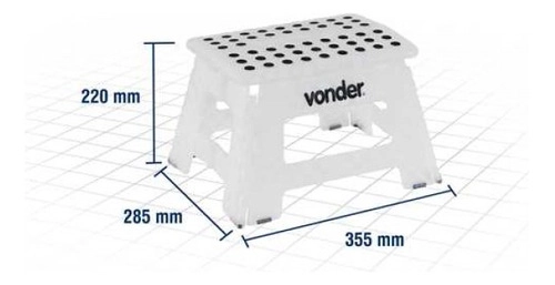 Banqueta plástica dobrável altura 220mm VONDER 