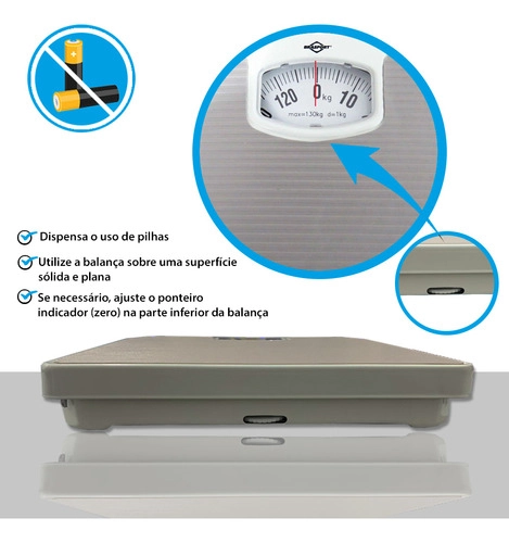 Balança Corporal para Banheiro Mecânica 130KG BRASFORT Balança Corporal para Banheiro Mecânica 130KG BRASFORT