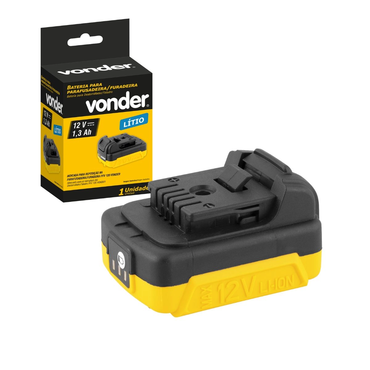 Bateria 12 V íons de lítio para PFV120 VONDER Bateria 12 V íons de lítio para PFV120 VONDER