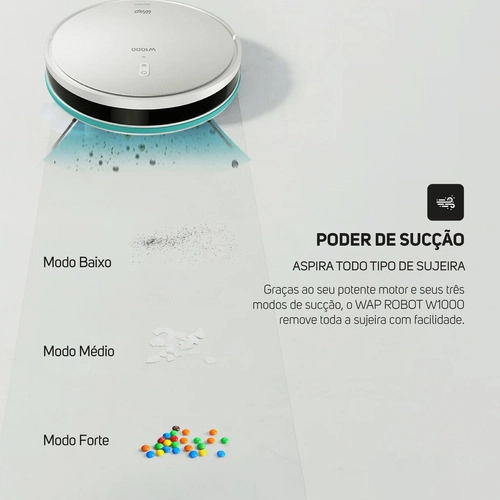 Robô Aspirador Com Mapeamento Robot W1000 Alexa Google Wap Bivolt