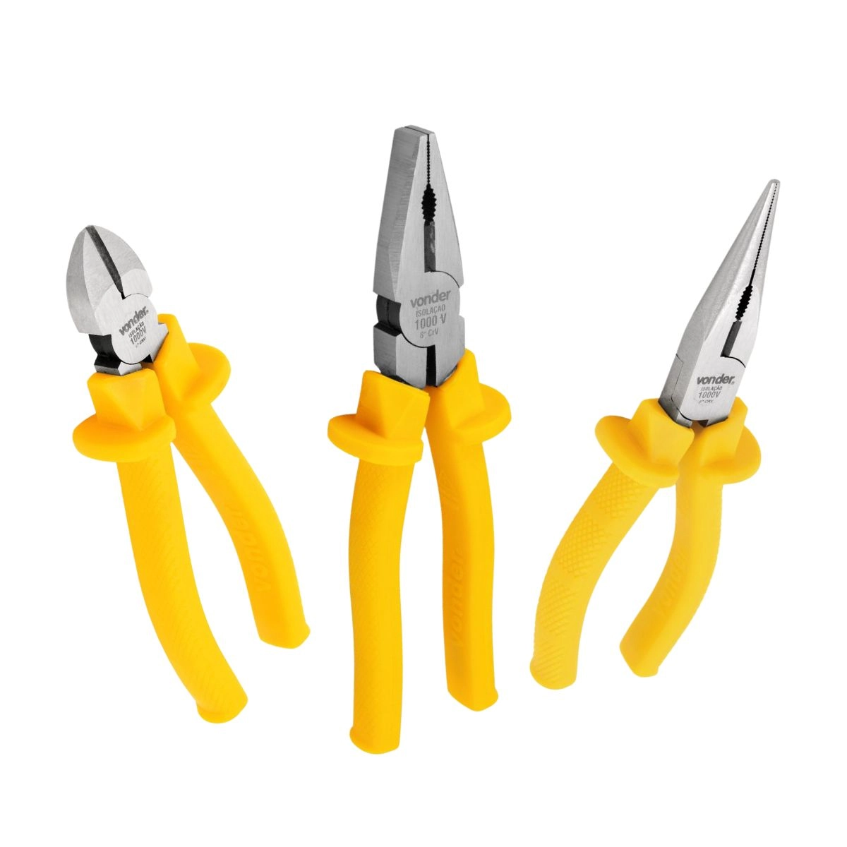 Kit 3 Alicates, Universal e Meia Cana Reto e de Corte VONDER