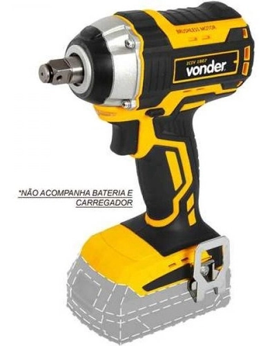Chave de impacto bateria intercambiável 18V encaixe de 1/2" sem bateria e sem carregador ICIV1807 VONDER