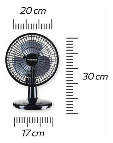 Ventilador Mini Turbo 20CM PRETO/ PRATA Ventimais