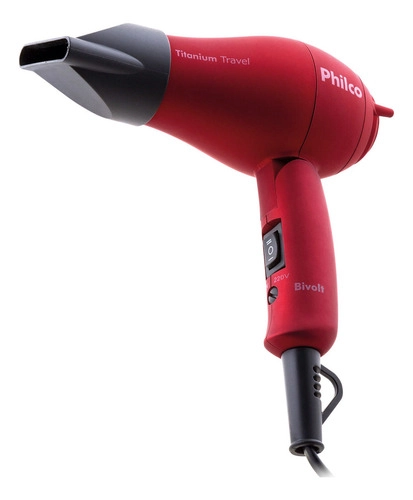 Secador de Cabelos Titanium Travel Vermelho Philco Bivolt