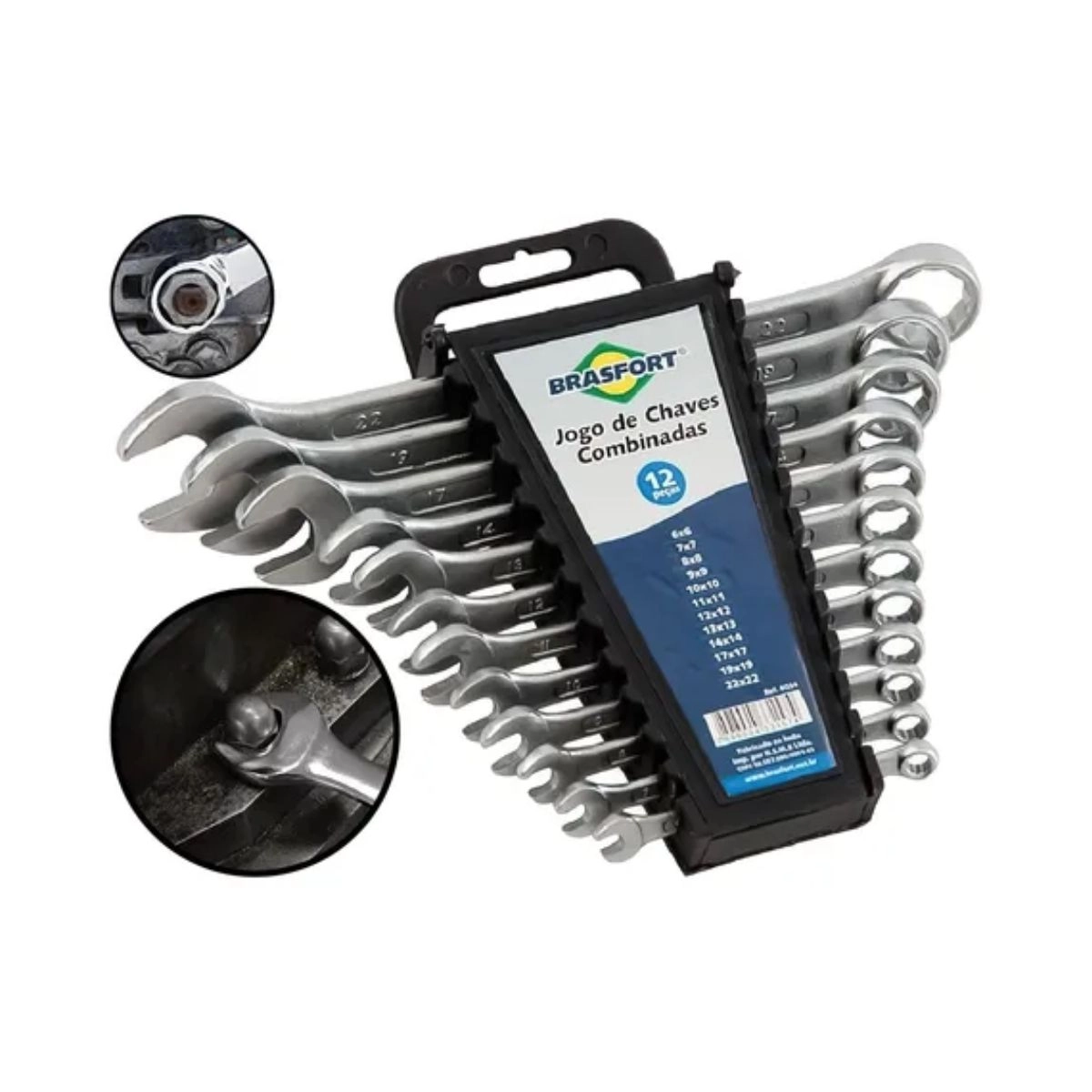 Chave Combinada 6 a 22mm com 12pçs Cor Prateado Brasfort Chave Combinada 6 a 22mm com 12pçs Cor Prateado Brasfort