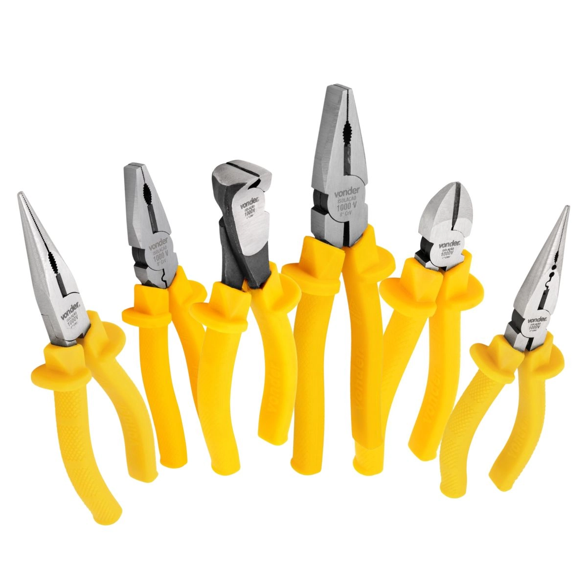 Kit 6 Alicates Manuais com isolação até 1000V VONDER