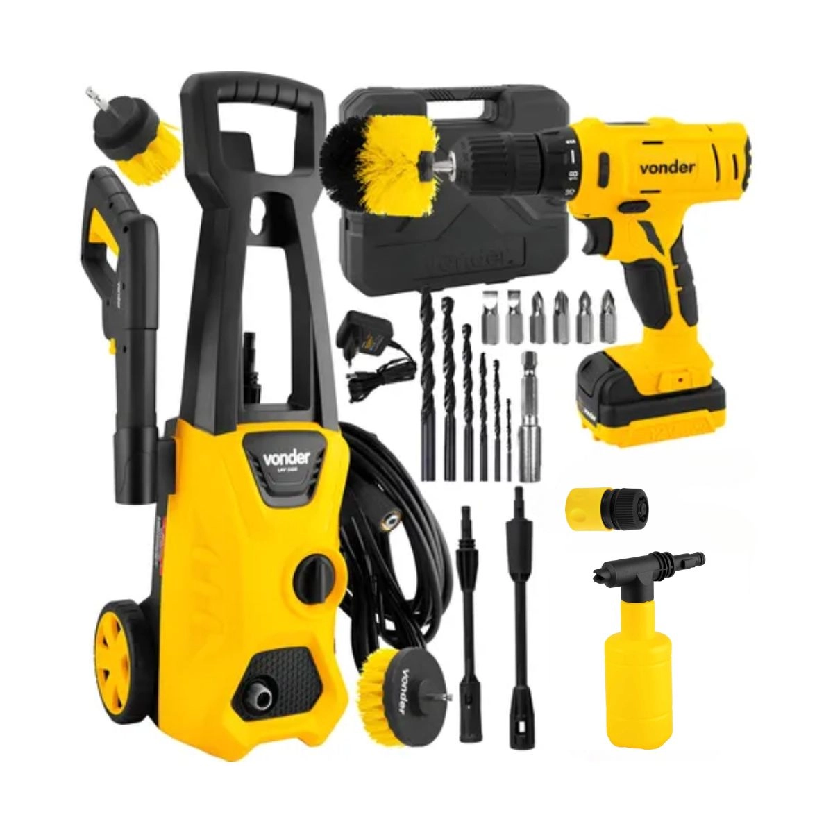 Kit Limpeza LAV1600 110V Parafusadeira e Escova Vonder Kit Limpeza LAV1600 110V Parafusadeira e Escova Vonder