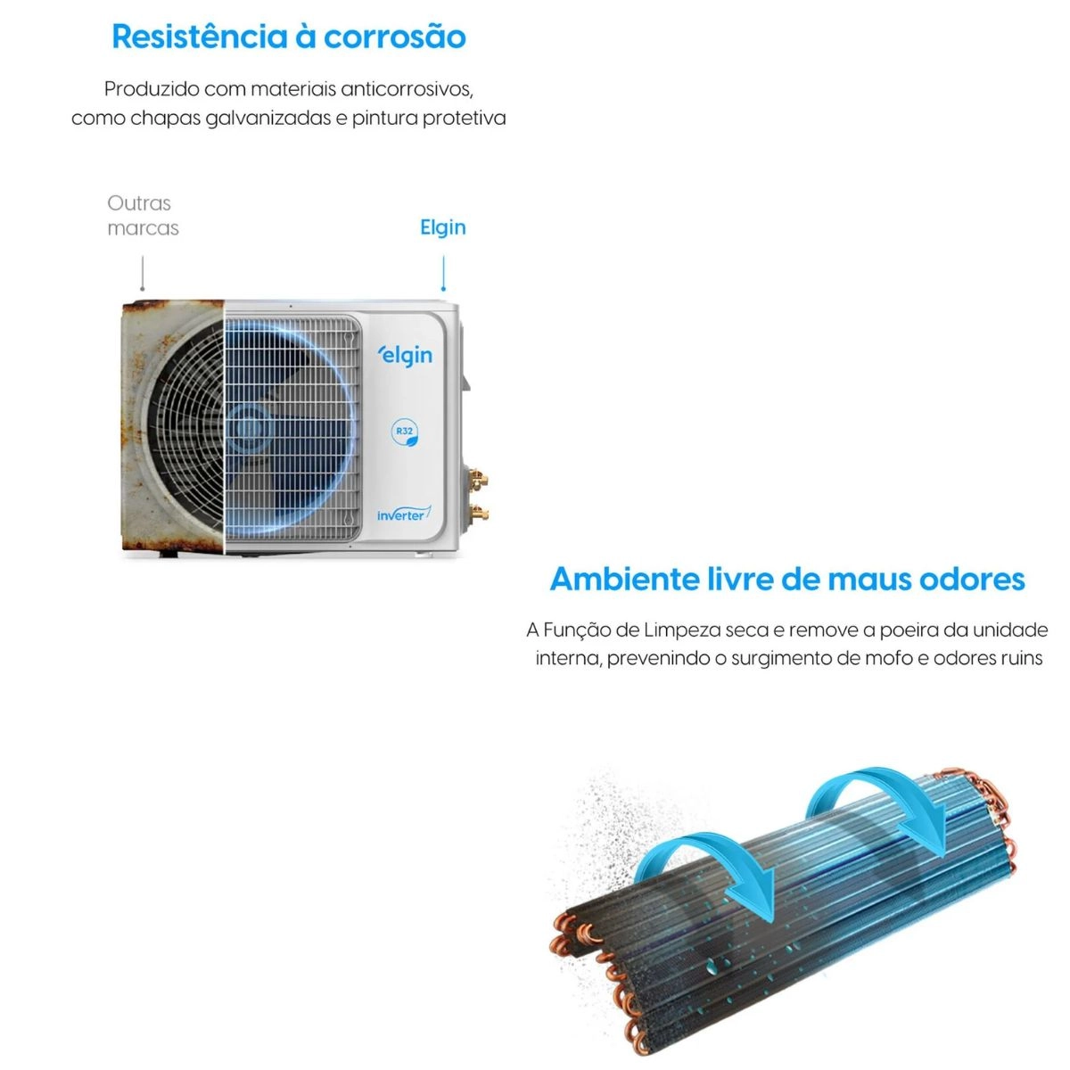 Ar Condicionado Split High Wall Eco Inverter II 9000 BTUs Quente e Frio WiFI ELGIN 220V Ar Condicionado Split High Wall Eco Inverter II 9000 BTUs Quente e Frio WiFI ELGIN 220V