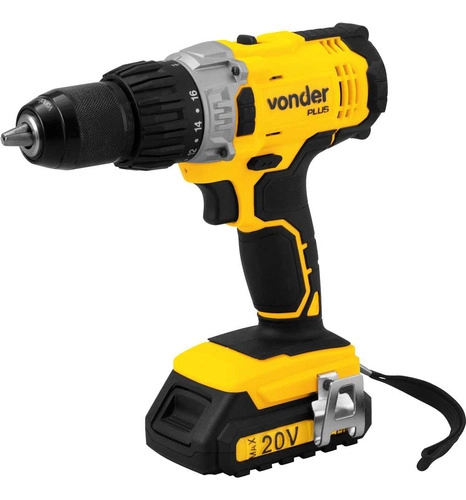 Parafusadeira/furadeira com impacto a bateria 20V fonte de carregamento bivolt automática PFV200I VONDER PLUS Parafusadeira/furadeira com impacto a bateria 20V fonte de carregamento bivolt automática PFV200I VONDER PLUS
