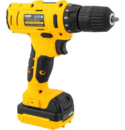 Parafusadeira/furadeira a bateria 12V fonte bivolt automática PFV120 VONDER Parafusadeira/furadeira a bateria 12V fonte bivolt automática PFV120 VONDER