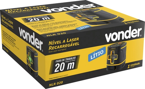 Kit Vonder - Nível Laser Recarregável 20 Metros NLR020 + Tripé