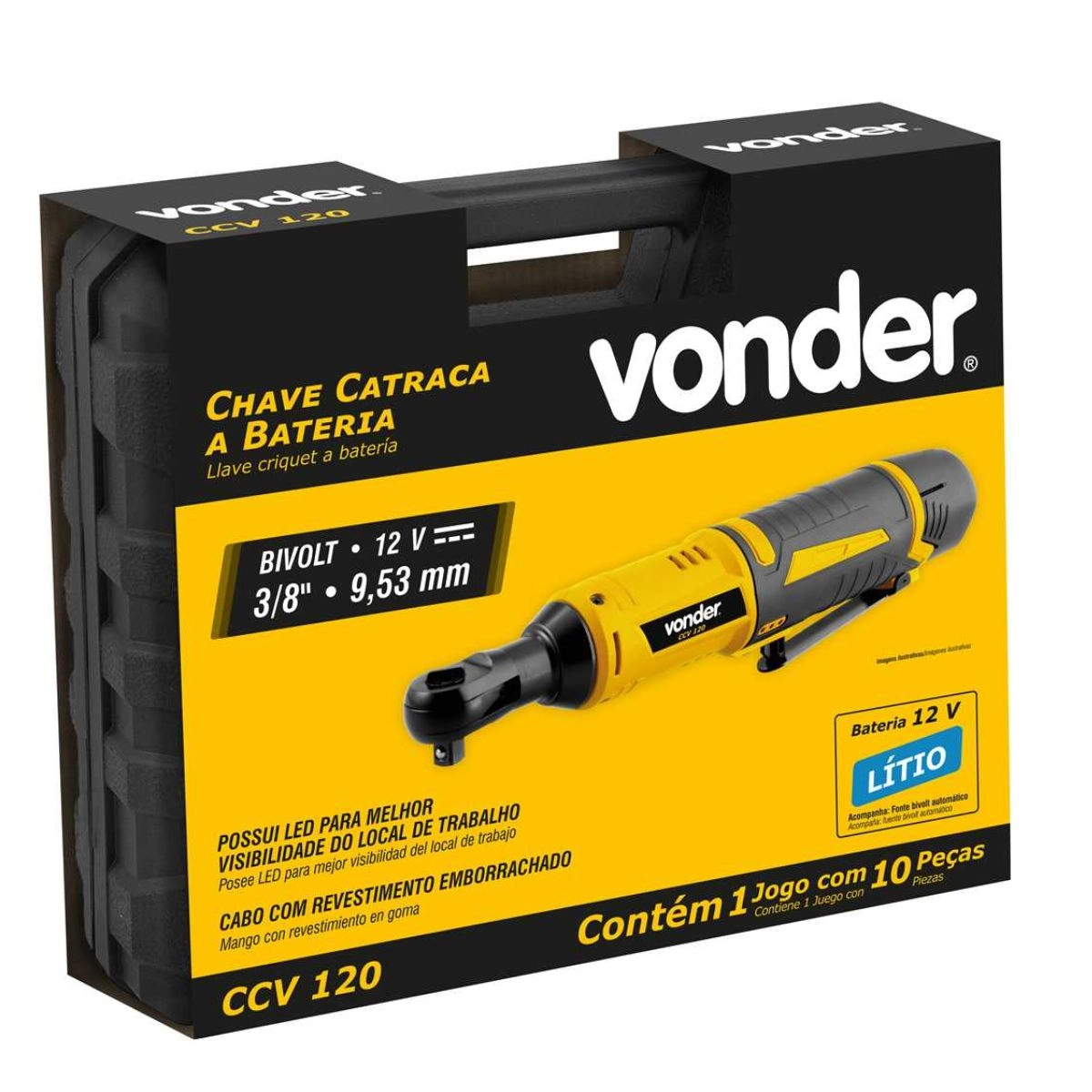 Chave catraca a bateria com encaixe 3/8" 12 V CCV120 VONDER Chave catraca a bateria com encaixe 3/8" 12 V CCV120 VONDER