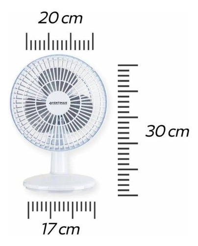 Ventilador Mini Turbo 20CM BRANCO/PRATA Ventimais Ventilador Mini Turbo 20CM BRANCO/PRATA Ventimais