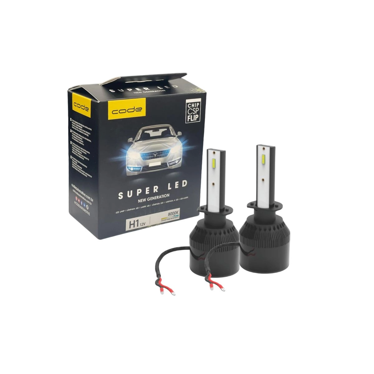 Lâmpadas Automotivas H1 2un LED 12V 8000K Code by Tech one