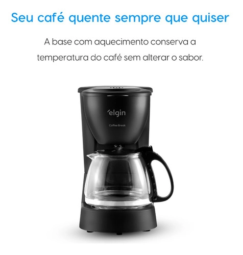 Cafeteira Elétrica 15 Xícaras Coffee Break Preta Elgin 127V Cafeteira Elétrica 15 Xícaras Coffee Break Preta Elgin 127V