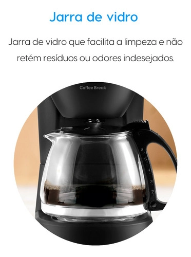 Cafeteira Elétrica 15 Xícaras Coffee Break Preta Elgin 127V Cafeteira Elétrica 15 Xícaras Coffee Break Preta Elgin 127V