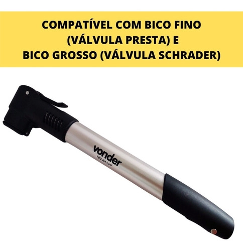 Bomba de ar portátil para bicicleta VONDER Bomba de ar portátil para bicicleta VONDER