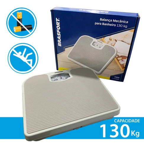 Balança Corporal para Banheiro Mecânica 130KG BRASFORT Balança Corporal para Banheiro Mecânica 130KG BRASFORT