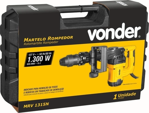 Martelo Rompedor Vonder MRV1315N 15J 1300w 220v Martelo Rompedor Vonder MRV1315N 15J 1300w 220v