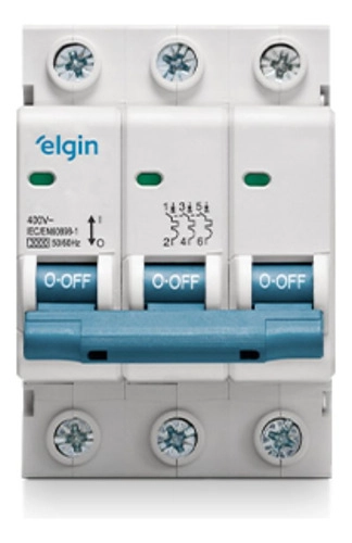 Mini Disjuntor Elgin 3 polos 