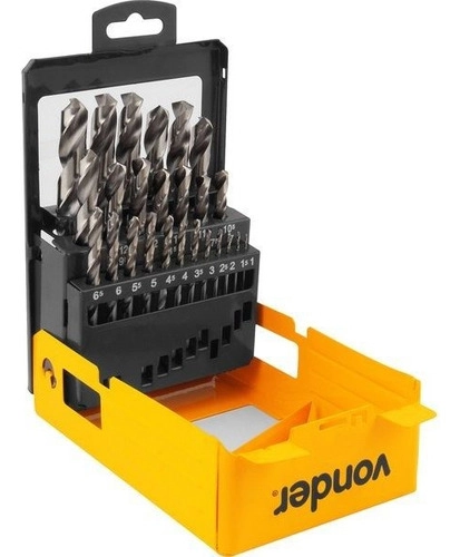 Jogo de brocas de aço rápido DIN338 com 25 peças VONDER Jogo de brocas de aço rápido DIN338 com 25 peças VONDER