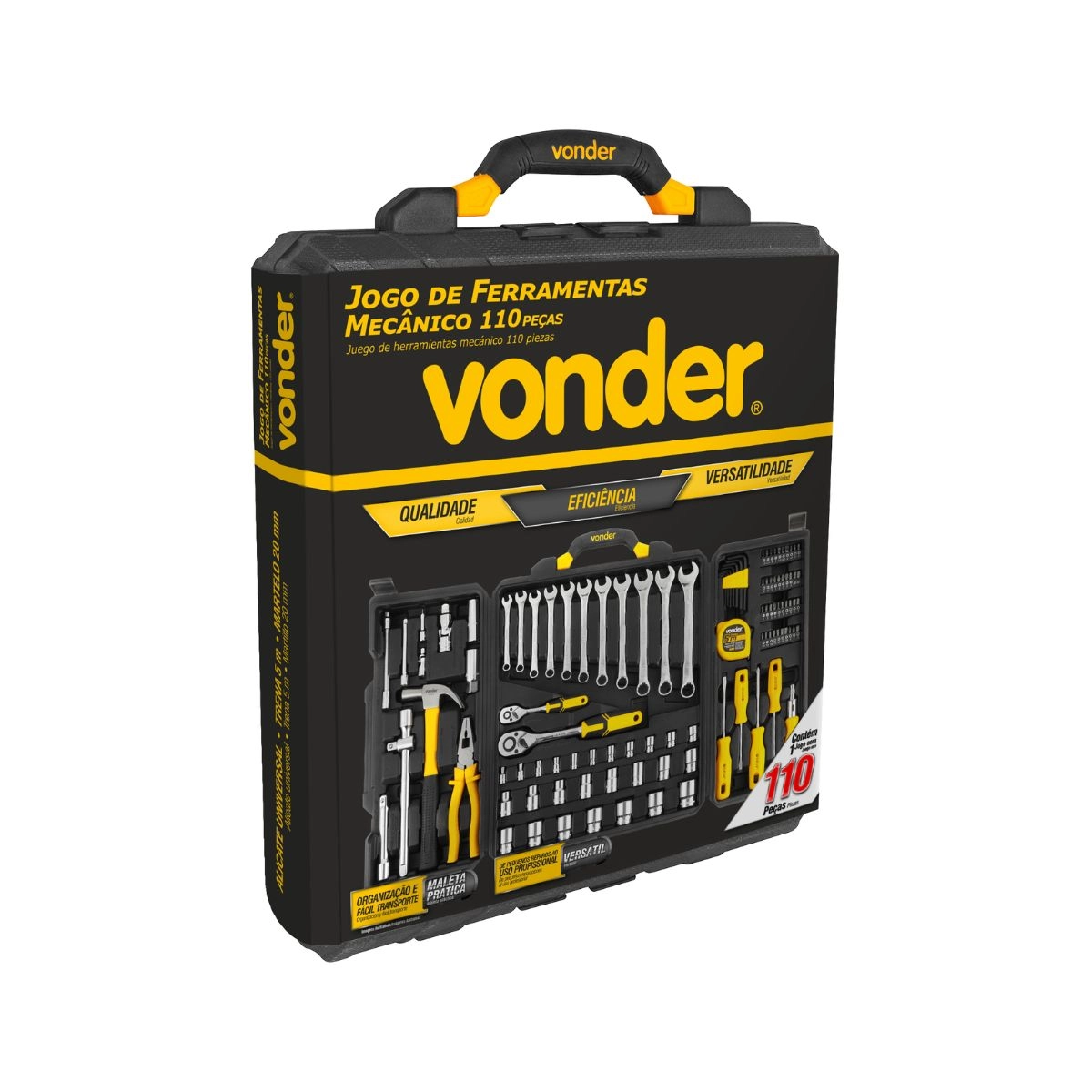 Jogo de ferramentas com 110 peças para mecânico VONDER Jogo de ferramentas com 110 peças para mecânico VONDER