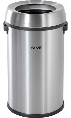 Lixeira redonda SEM tampa 65 litros inox cinza VONDER Lixeira redonda SEM tampa 65 litros inox cinza VONDER