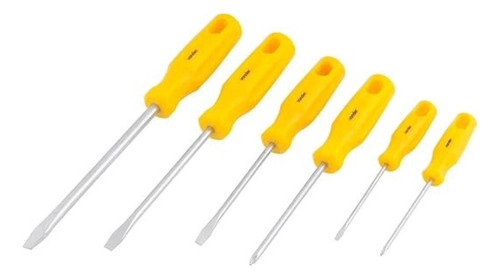 Jogo de chaves de fenda/phillips com 6 peças VONDER Jogo de chaves de fenda/phillips com 6 peças VONDER