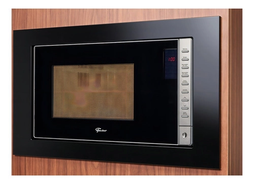 Microondas De Embutir Fit Line Moldura Preta 25 Litros Fischer