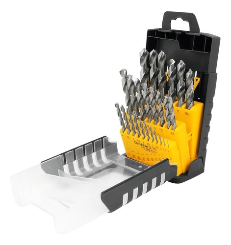 Jogo de brocas de aço rápido DIN338 com 25 peças VONDER 