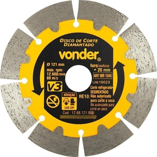Disco Diamantado 121mm V3 Segmentado Vonder Disco Diamantado 121mm V3 Segmentado Vonder