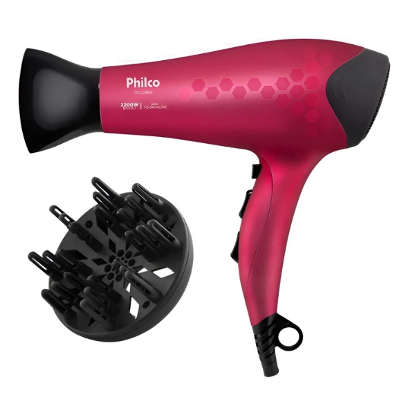 Secador de cabelo PSC2350 Íons Tourmaline 2200W Bivolt Philco Secador de cabelo PSC2350 Íons Tourmaline 2200W Bivolt Philco