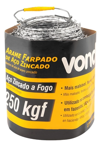 Arame Farpado para Cerca 250KG 100m Vonder