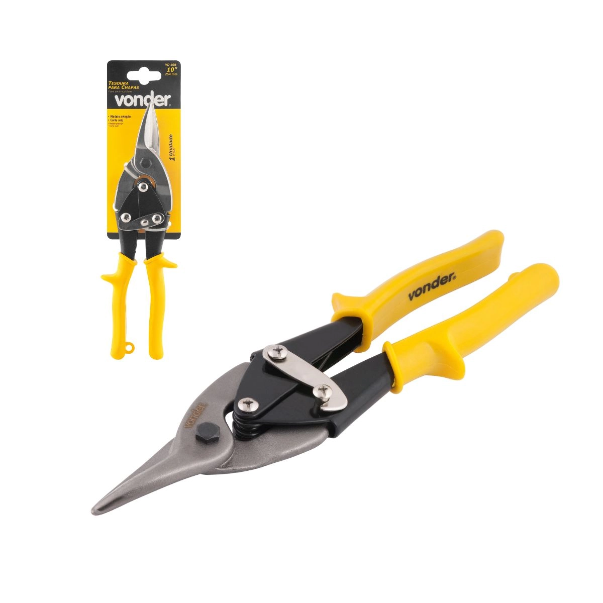 Tesoura 10" para chapas corte reto VD10R VONDER 