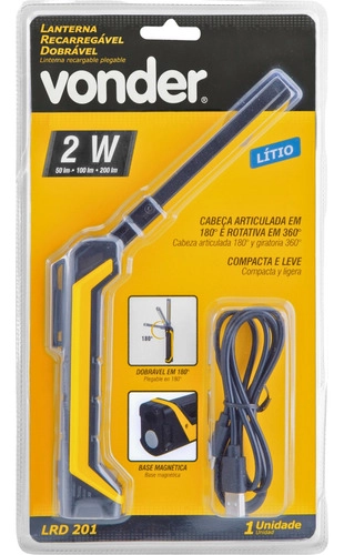Lanterna recarregável dobrável LED LRD201 VONDER