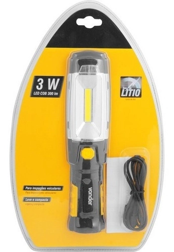 Lanterna recarregável de inspeção 3W COB 6 LEDs LR300I VONDER Lanterna recarregável de inspeção 3W COB 6 LEDs LR300I VONDER