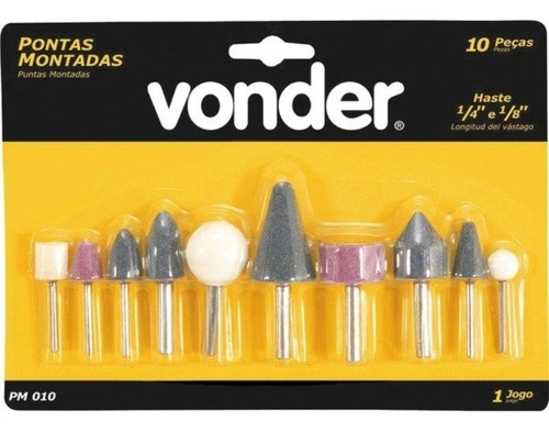 Jogo de pontas montadas com 10 peças PMV010 VONDER Jogo de pontas montadas com 10 peças PMV010 VONDER