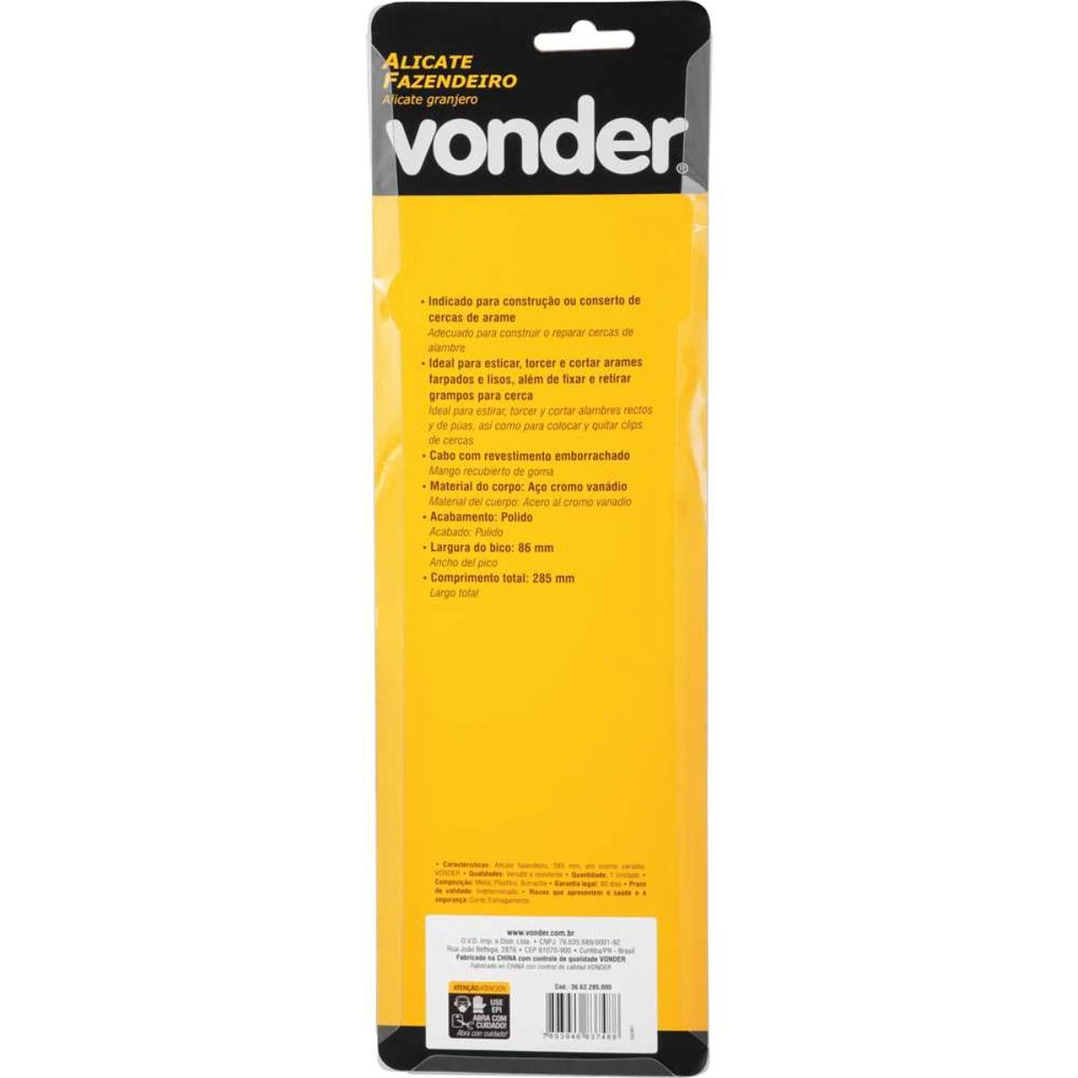 Alicate fazendeiro 285 mm em cromo vanádio VONDER Alicate fazendeiro 285 mm em cromo vanádio VONDER