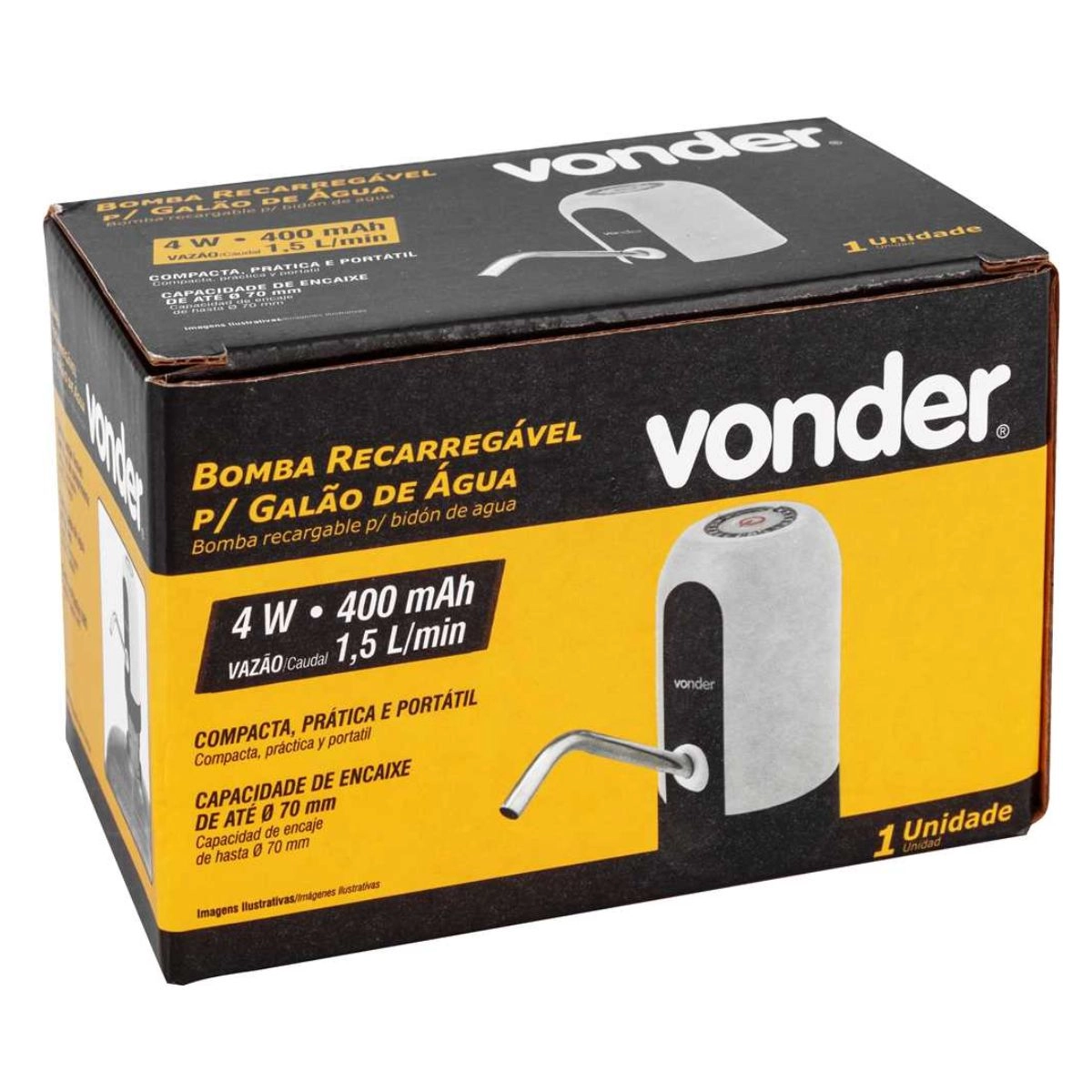 Bomba recarregável para galão de água VONDER Bomba recarregável para galão de água VONDER