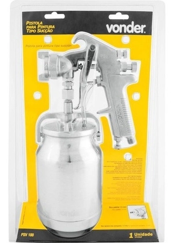 Pistola para pintura com caneca em alumínio PSV100 VONDER Pistola para pintura com caneca em alumínio PSV100 VONDER
