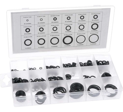 Jogo de anéis de vedação/oring com 225 peças VONDER Jogo de anéis de vedação/oring com 225 peças VONDER
