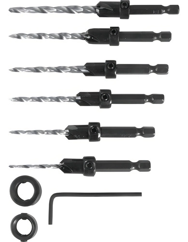 Jogo de brocas de aço rápido com escareador com 8 pç VONDER 