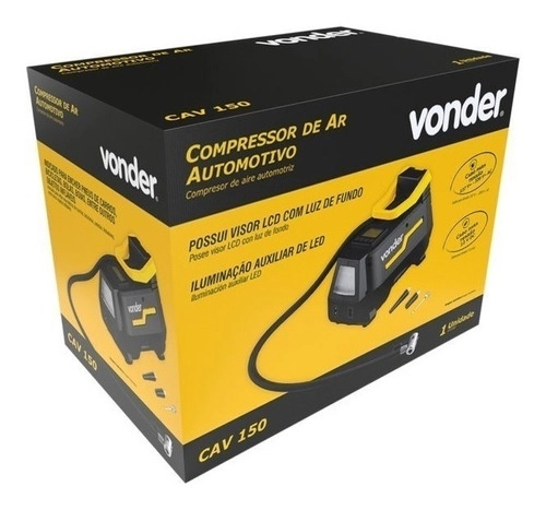 Compressor de ar automotivo CAV150 12V ou bivolt automático Vonder