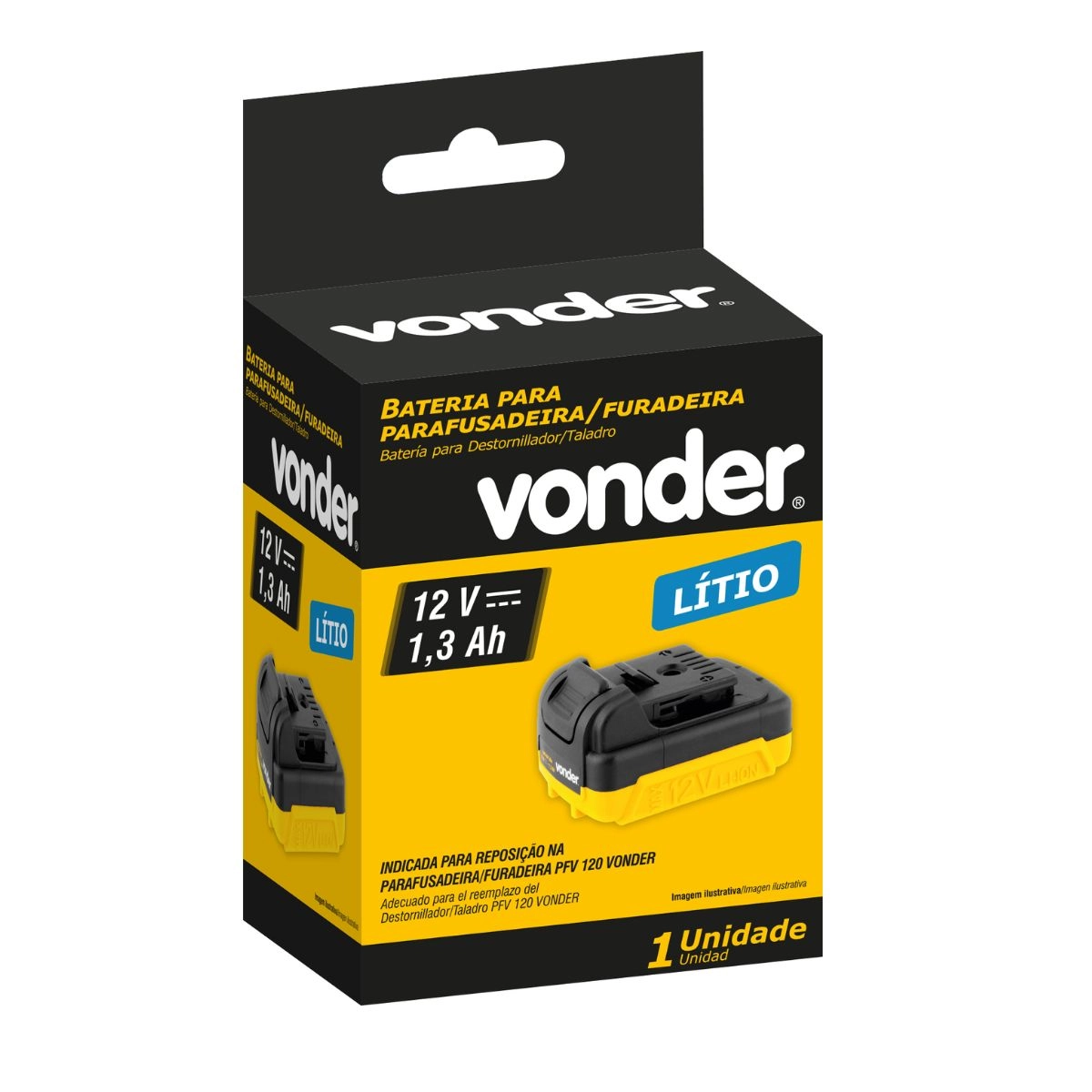 Bateria 12 V íons de lítio para PFV120 VONDER Bateria 12 V íons de lítio para PFV120 VONDER