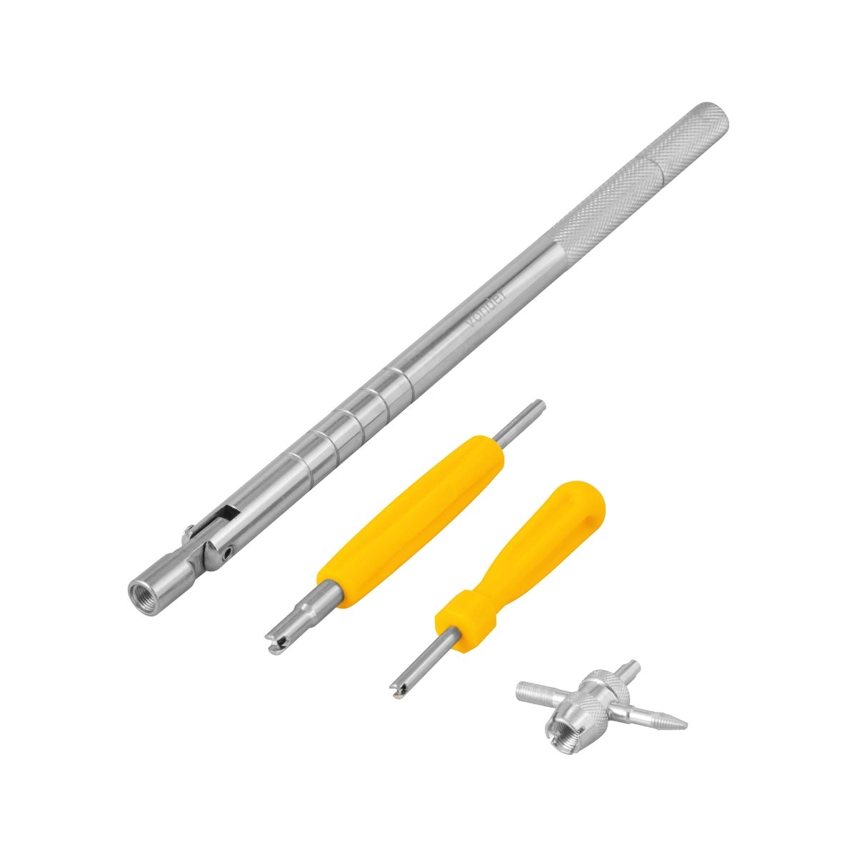 Conjunto 4 peças saca válvulas de pneus VONDER Conjunto 4 peças saca válvulas de pneus VONDER