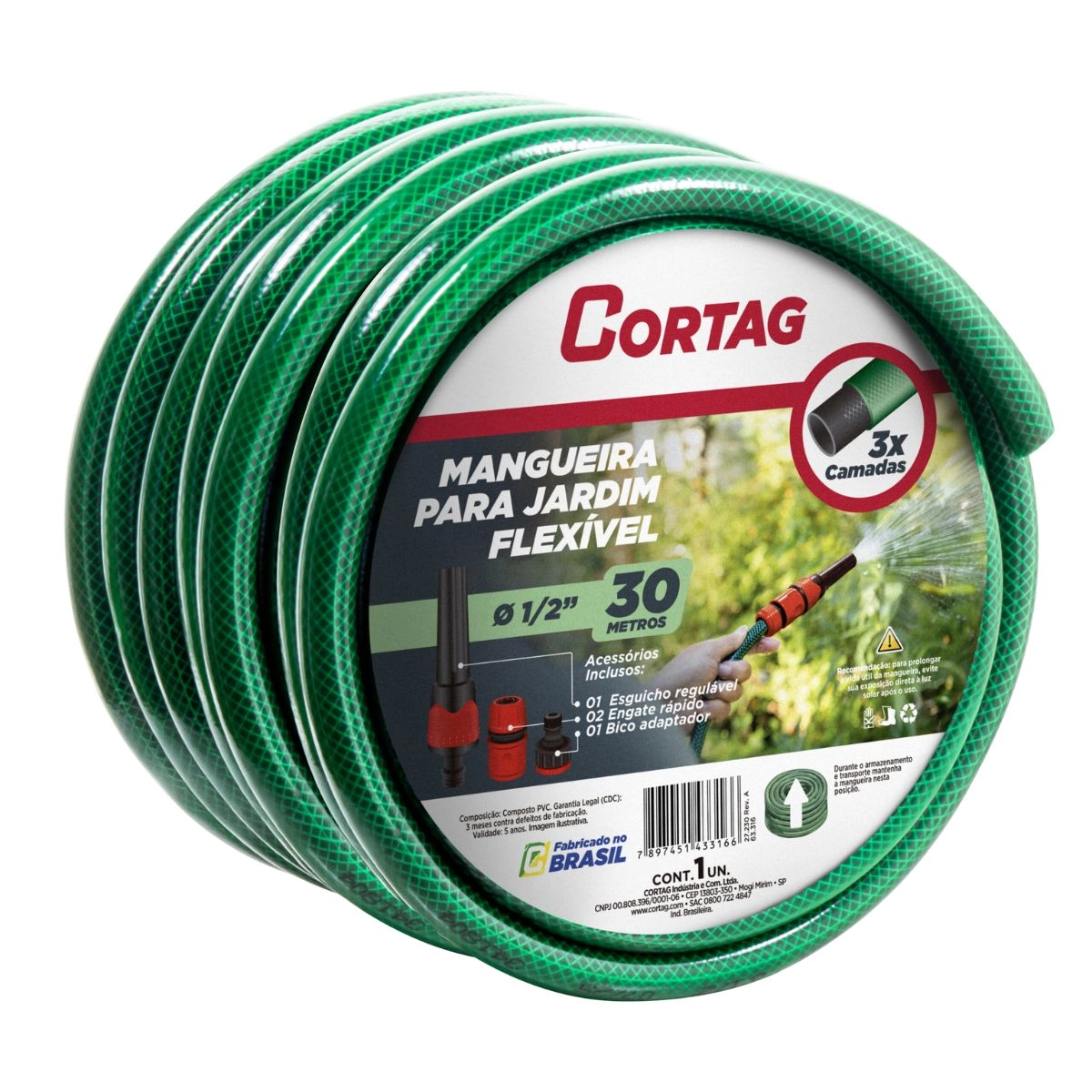 Mangueira de Jardim Verde 1/2&quot; x 30 m Cortag
