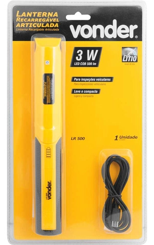Lanterna recarregável de inspeção articulada LED COB LR500 VONDER