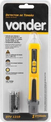 Detector de tensão 12V a 1.000 VCA DTV1210 Vonder Detector de tensão 12V a 1.000 VCA DTV1210 Vonder